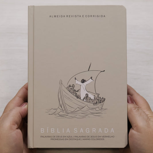 Bíblia Sagrada Jesus no Barco | ARC | Letra Maior | Harpa e Corinhos | Capa Dura