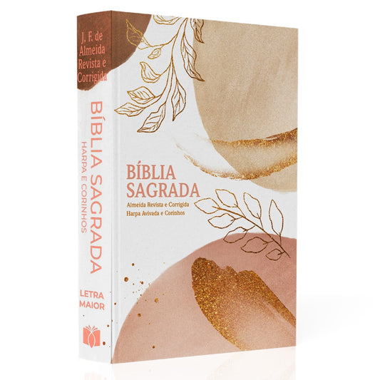 Bíblia Sagrada Brush e Folhas | ARC | Letra Maior | Harpa e Corinhos | Capa Dura