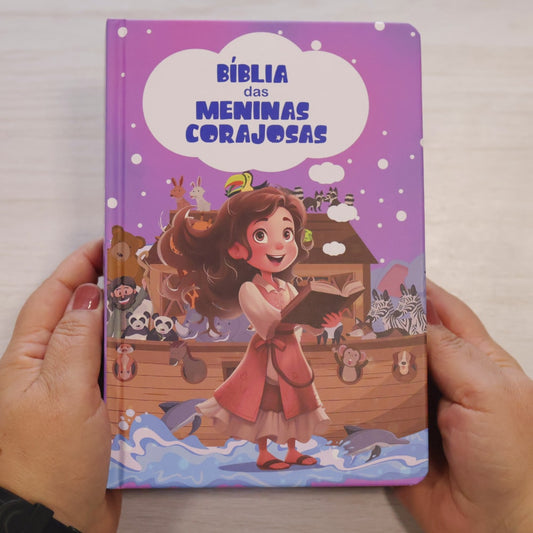 Bíblia das Meninas Corajosas | ARC | Capa Dura Lilás | Harpa Avivada e Corinhos