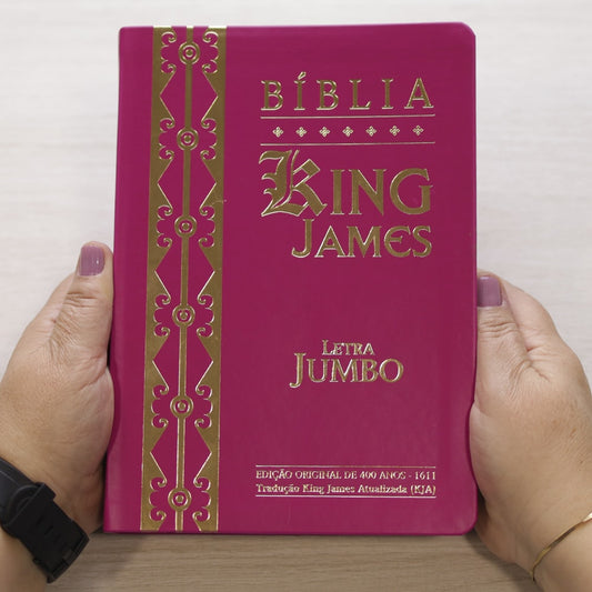 Bíblia King James Atualizada | Letra Jumbo | Capa Arabesco Pink
