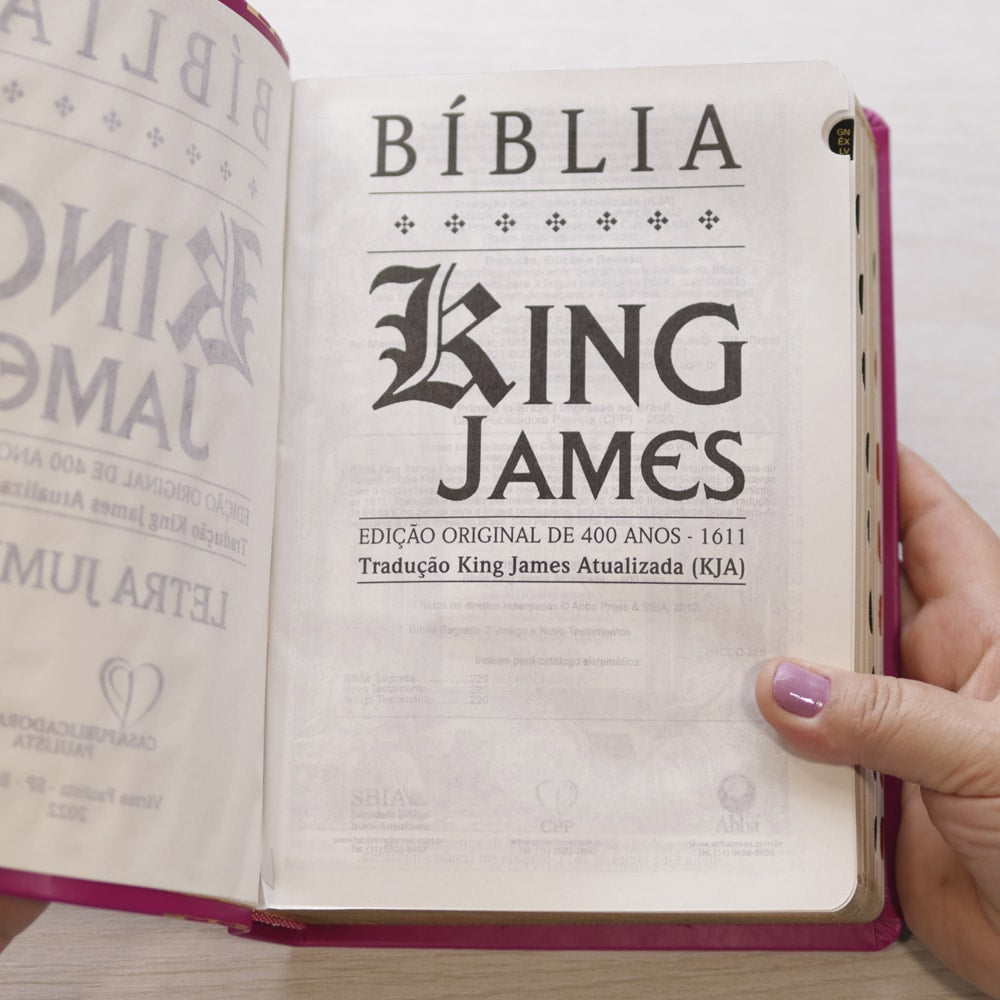 Bíblia King James Atualizada | Letra Jumbo | Capa Arabesco Pink