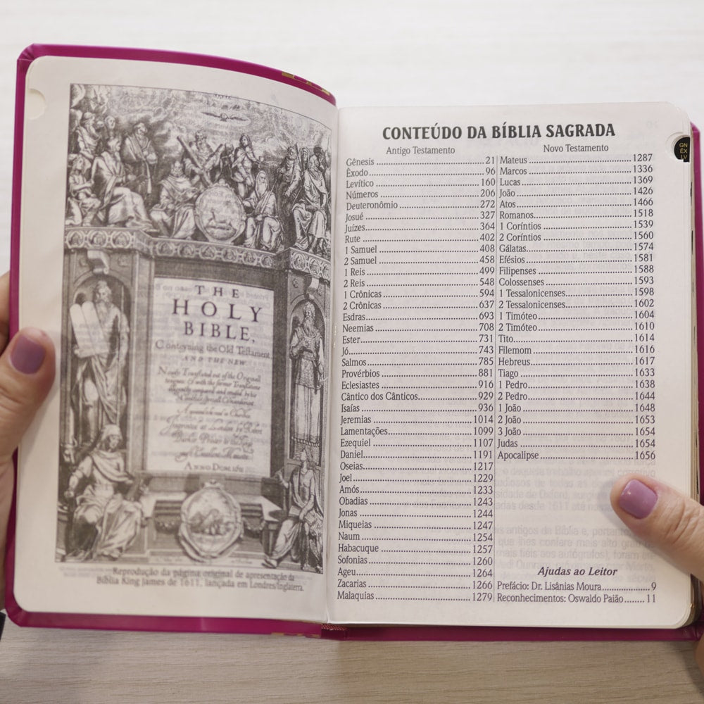 Bíblia King James Atualizada | Letra Jumbo | Capa Arabesco Pink