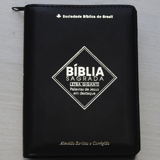 Bíblia Sagrada | ARC | Letra Gigante | Preta Com Zíper