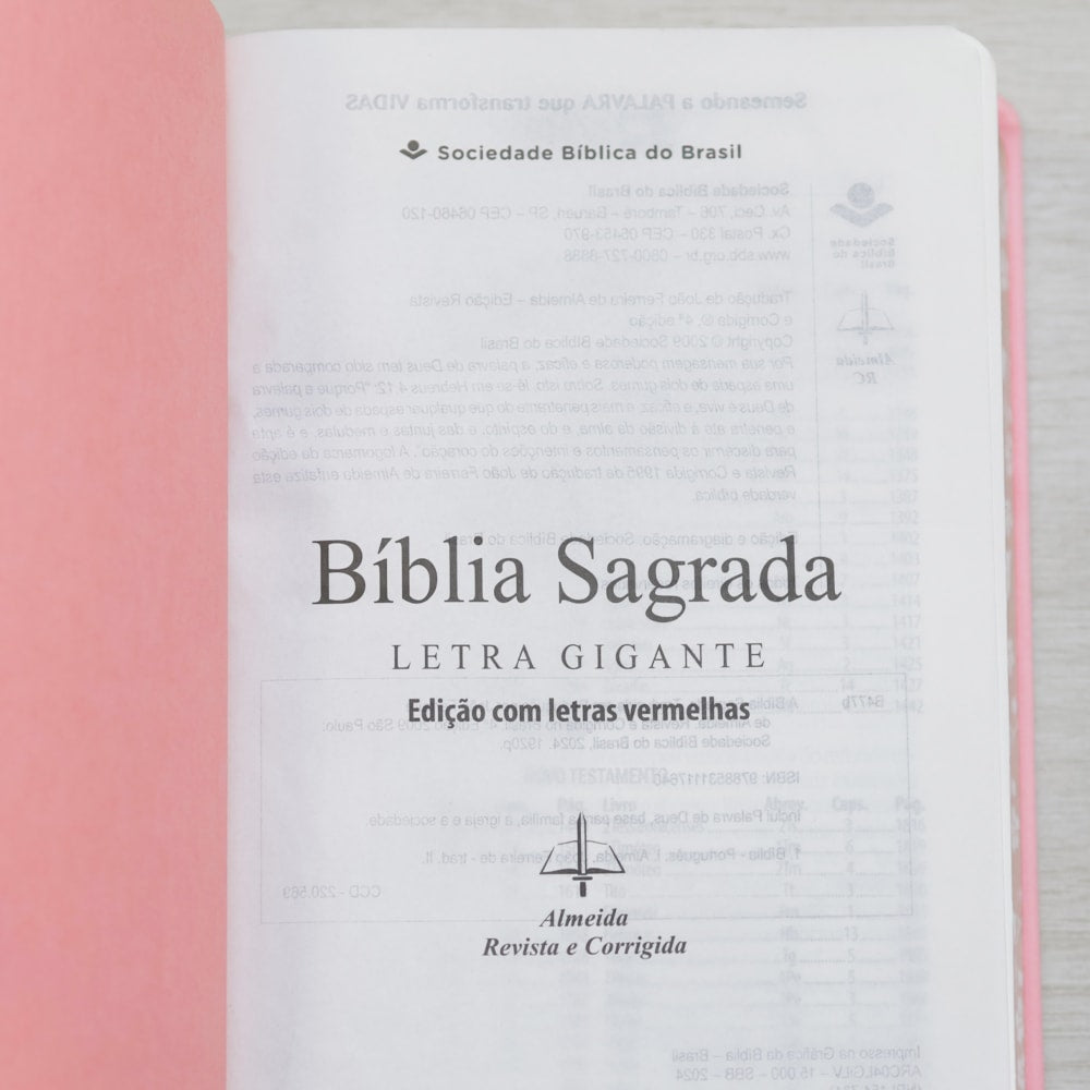 Bíblia Sagrada | NAA | Letra Gigante | Rosa