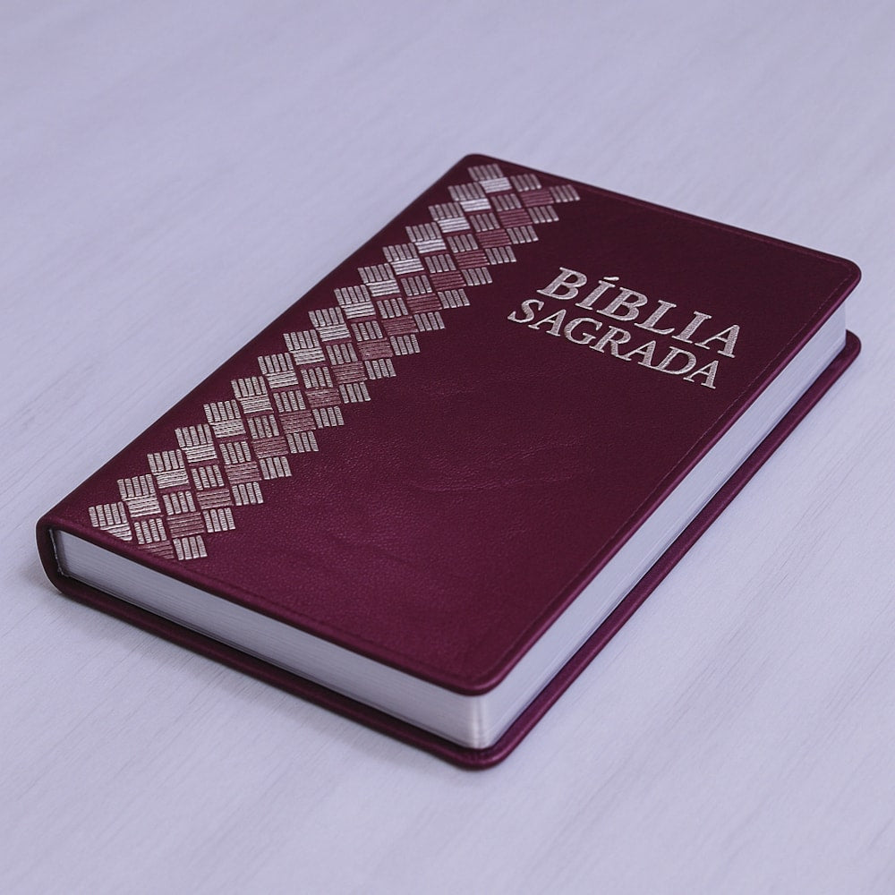 Bíblia Sagrada | ARC | Letra Normal | Capa Luxo Vinho Perolado