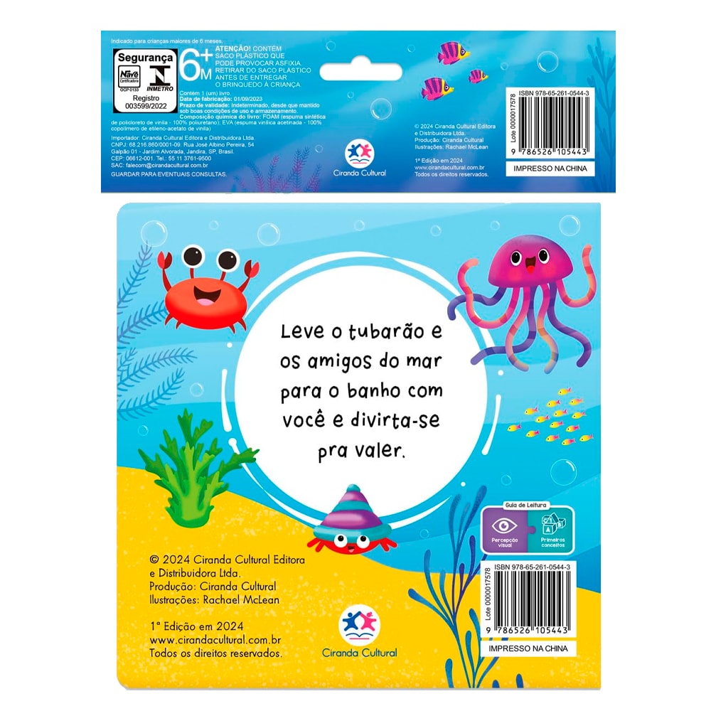 Livro de Banho Tubarão e Seus Amigos