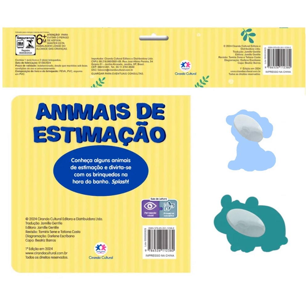Animais de Estimação | Livro Banho | Com 2 Brinquedos