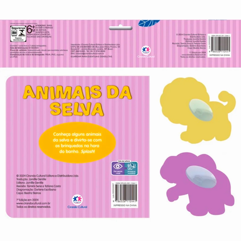 Animais da Selva | Livro de Banho | Com 2 Brinquedos
