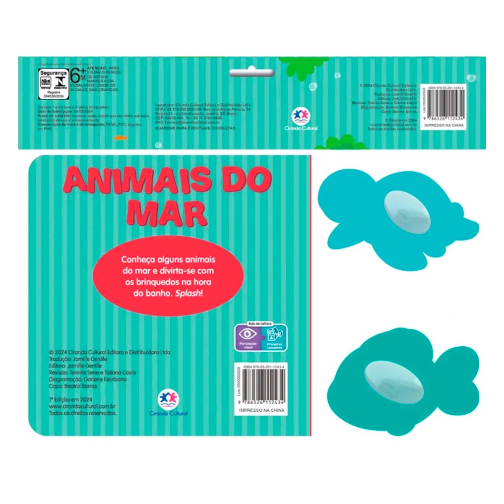 Animais do Mar | Livro Banho | Com 2 Brinquedos