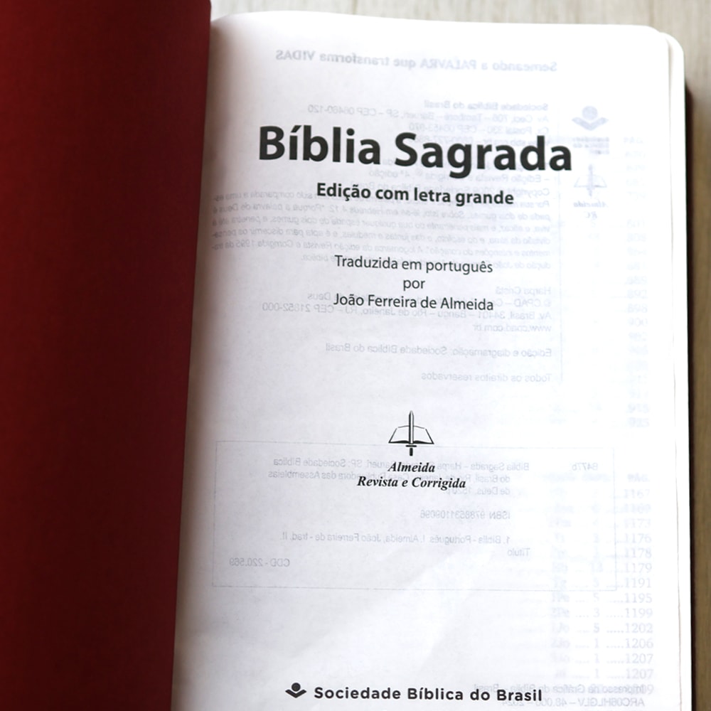 Bíblia Sagrada com Harpa Cristã | ARC | Letra Grande | Capa Luxo Floral Vinho