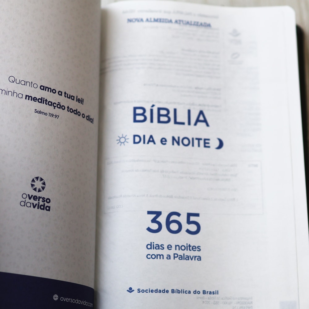 Bíblia 365 Dia e Noite | Letra Normal | NAA | Capa Cinza Luxo