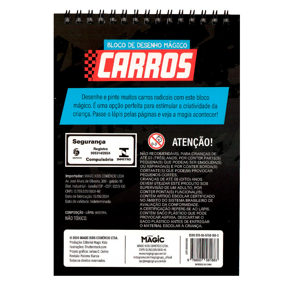 Carros | Bloco de Desenho Mágico