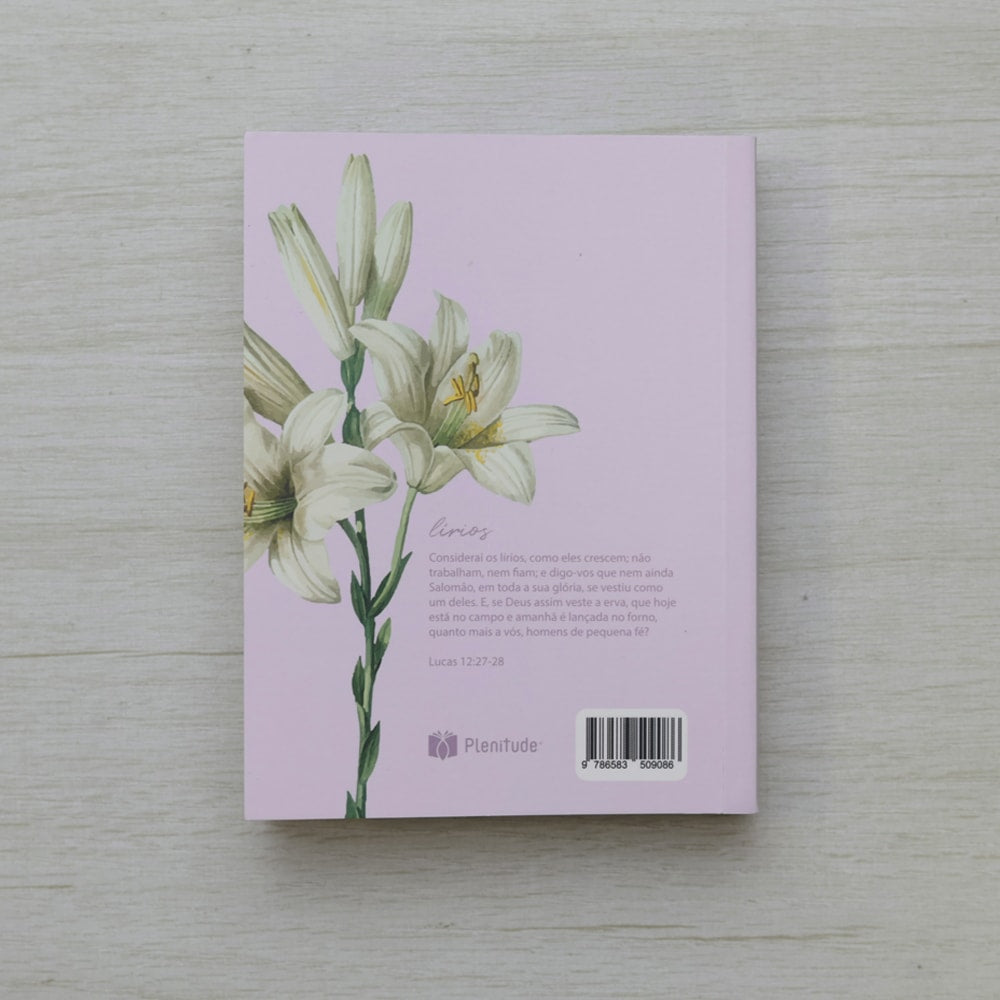 Bíblia Sagrada Média Lírios | ARC | Capa Brochura Lilás