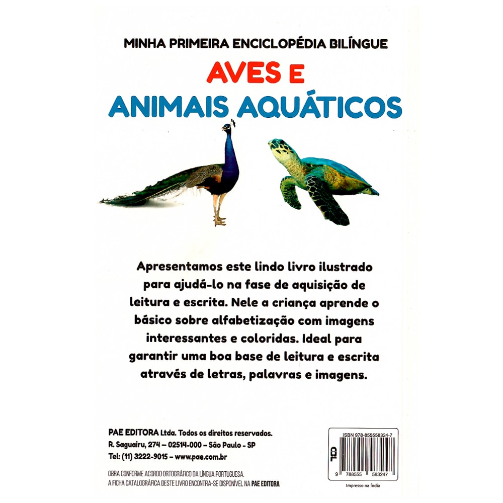 Minha Primeira Enciclopédia Bilíngue | Aves e Animais Aquáticos