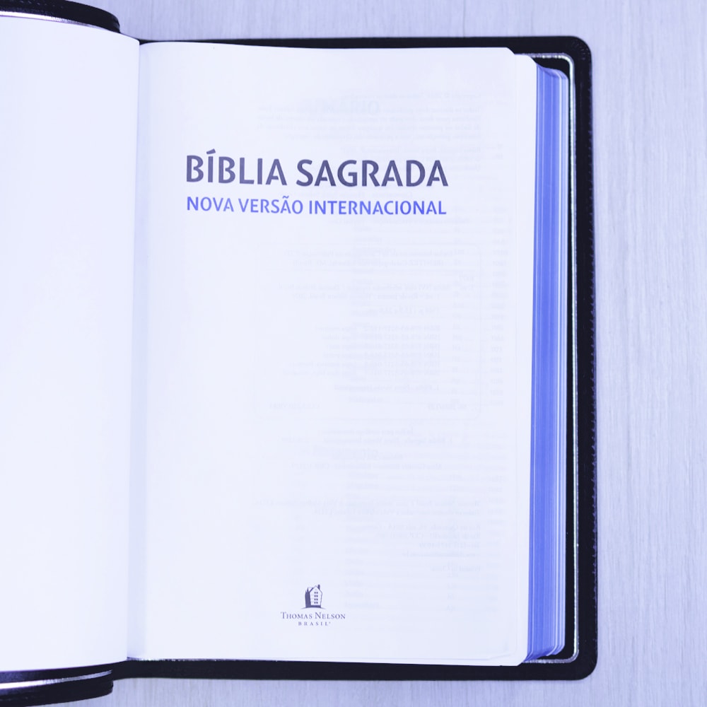 Bíblia Sagrada | NVI | Premier Collection | Capa Couro Luxo Preta