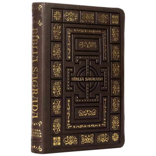 Bíblia Sagrada Católica | NTLH | Letra Grande | Couro Soft Marrom