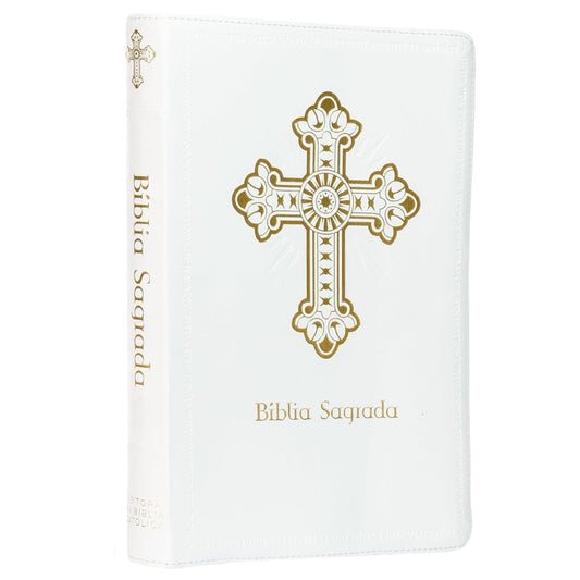 Bíblia Sagrada Católica | NTLH | Letra Grande | Couro Soft Branca