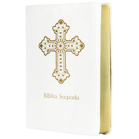 Bíblia Sagrada Católica | NTLH | Letra Grande | Couro Soft Branca