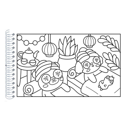 Comfy e Cozy | Livro de Colorir | Capa Dura Lilás