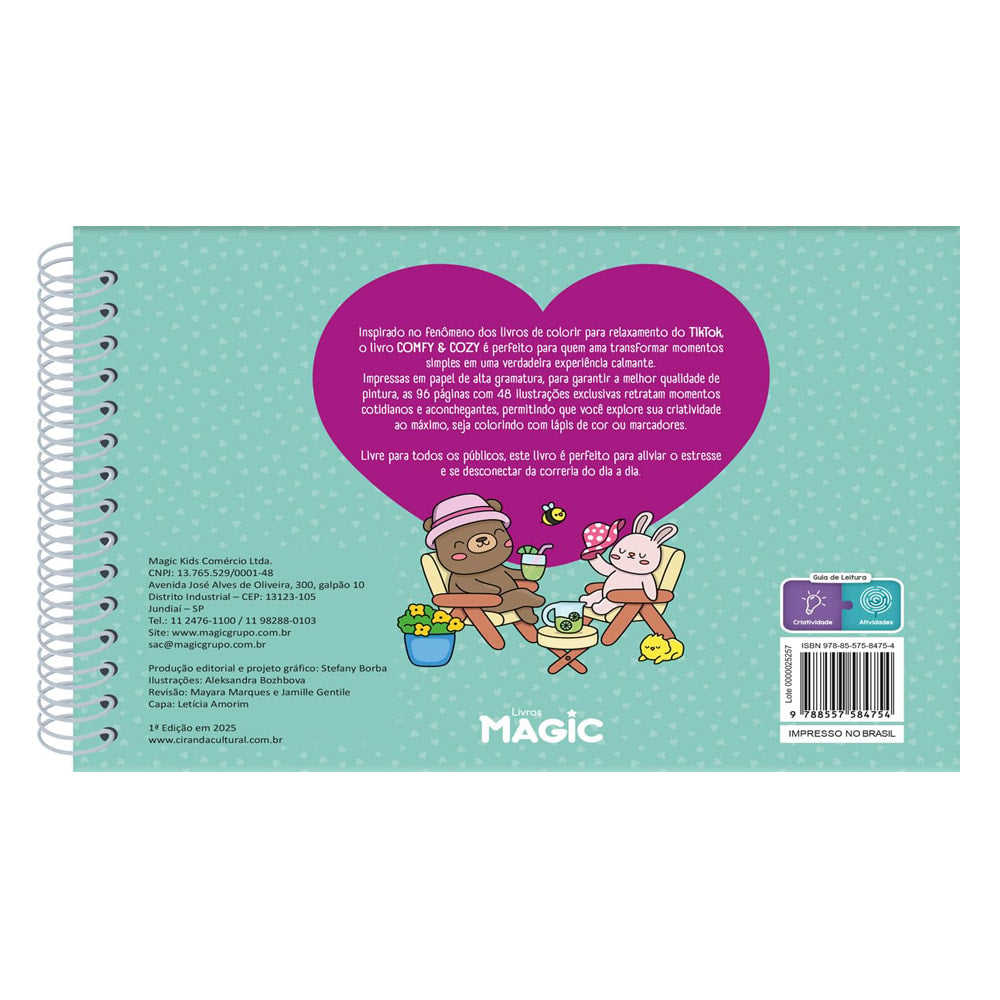 Comfy e Cozy | Livro de Colorir | Capa Dura Verde
