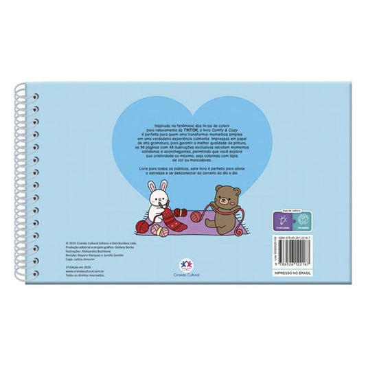Comfy e Cozy | Livro de Colorir | Capa Dura Azul
