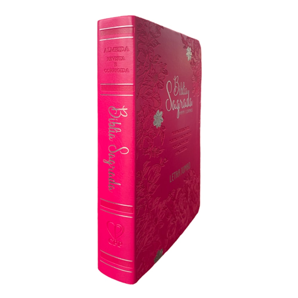 Bíblia Sagrada Letra Jumbo | ARC | Harpa Avivada e Corinhos | Capa PU Luxo Jardim Pink