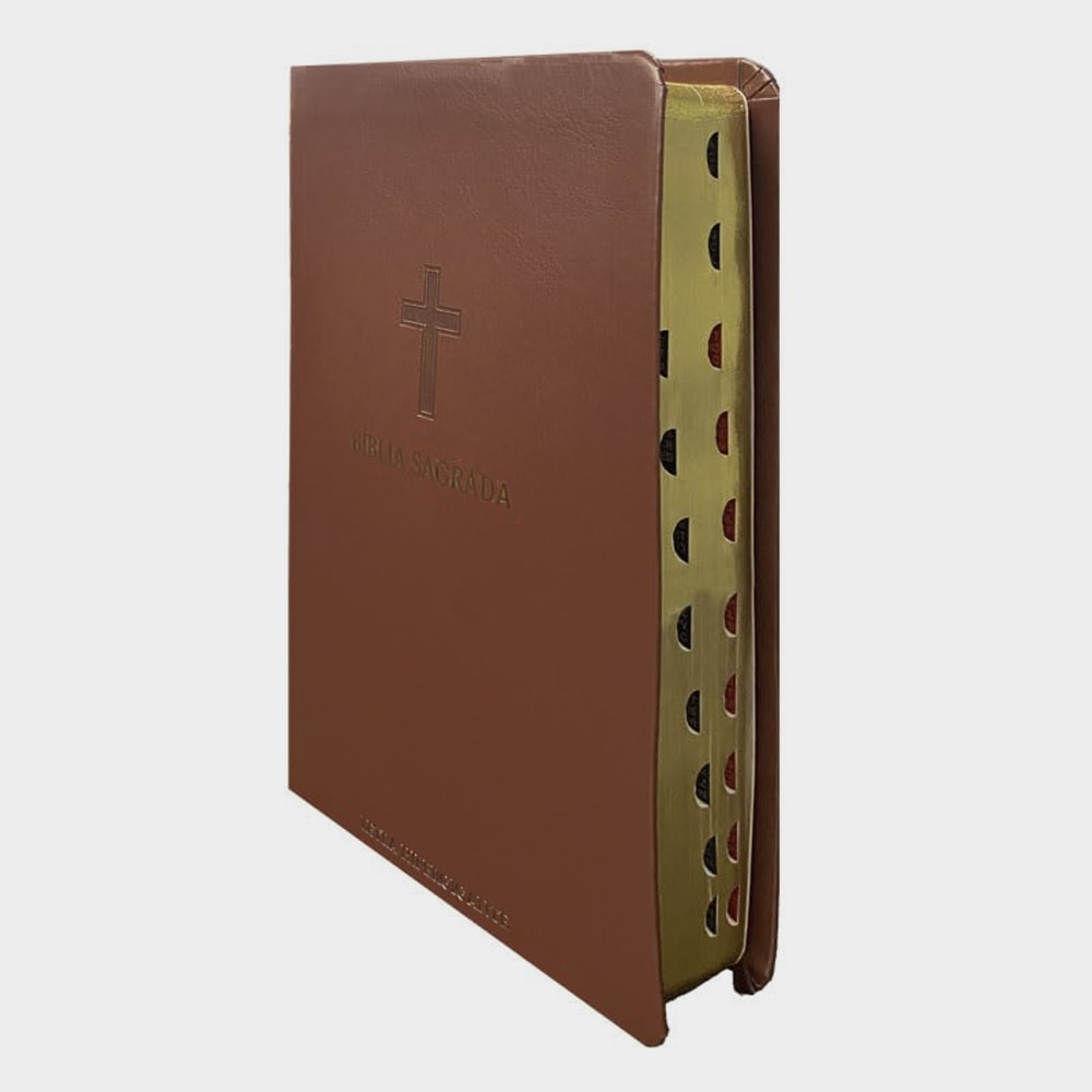 Bíblia Sagrada | ARC | Letra Hipergigante | Harpa Avivada e Corinhos | Capa PU Luxo Cruz Bordô