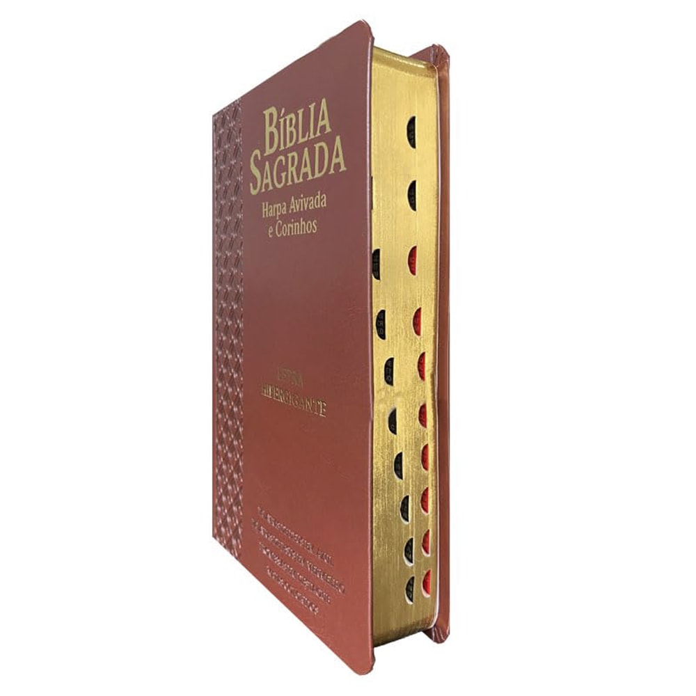 Bíblia Sagrada | ARC | Letra Hipergigante | Harpa Avivada e Corinhos | Capa PU Luxo Arabesco Bordô