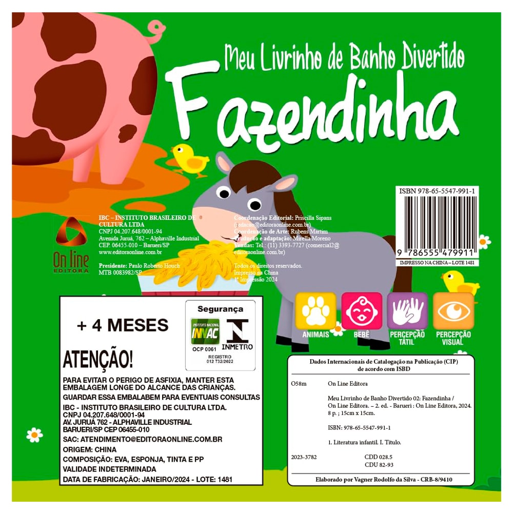 Meu Livrinho de Banho Divertido | Fazendinha