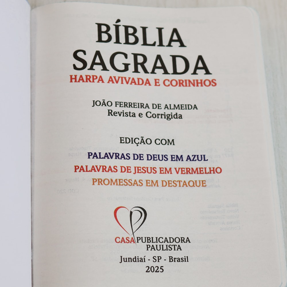 Bíblia Sagrada | ARC | Harpa Avivada e Corinhos | Jumbo | Capa Dura Azul com Flores
