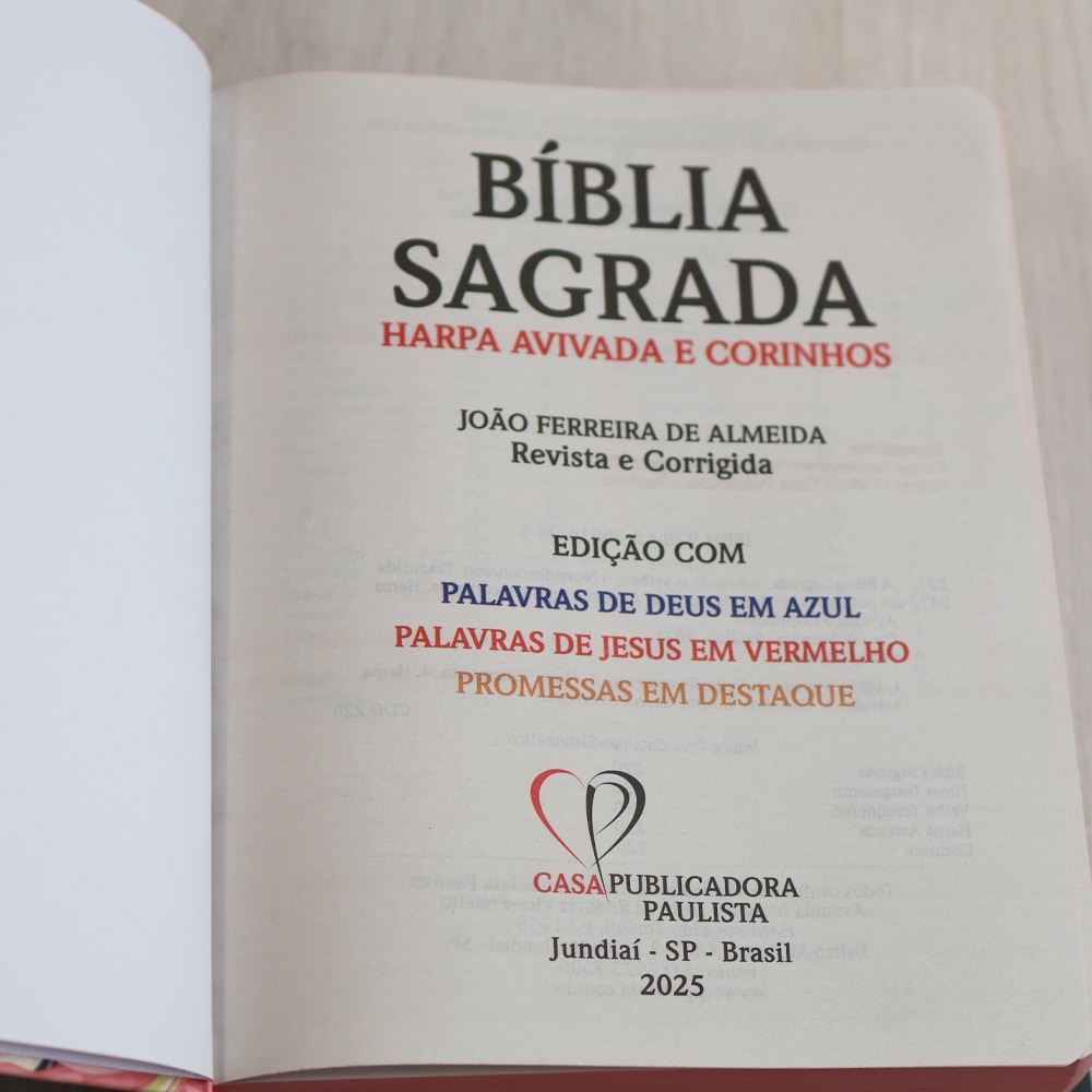 Bíblia Sagrada | ARC | Harpa Avivada e Corinhos | Jumbo | Capa Dura Preta com Flores