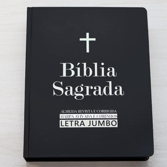 Bíblia Sagrada | ARC | Harpa Avivada e Corinhos | Jumbo | Capa Dura Preta