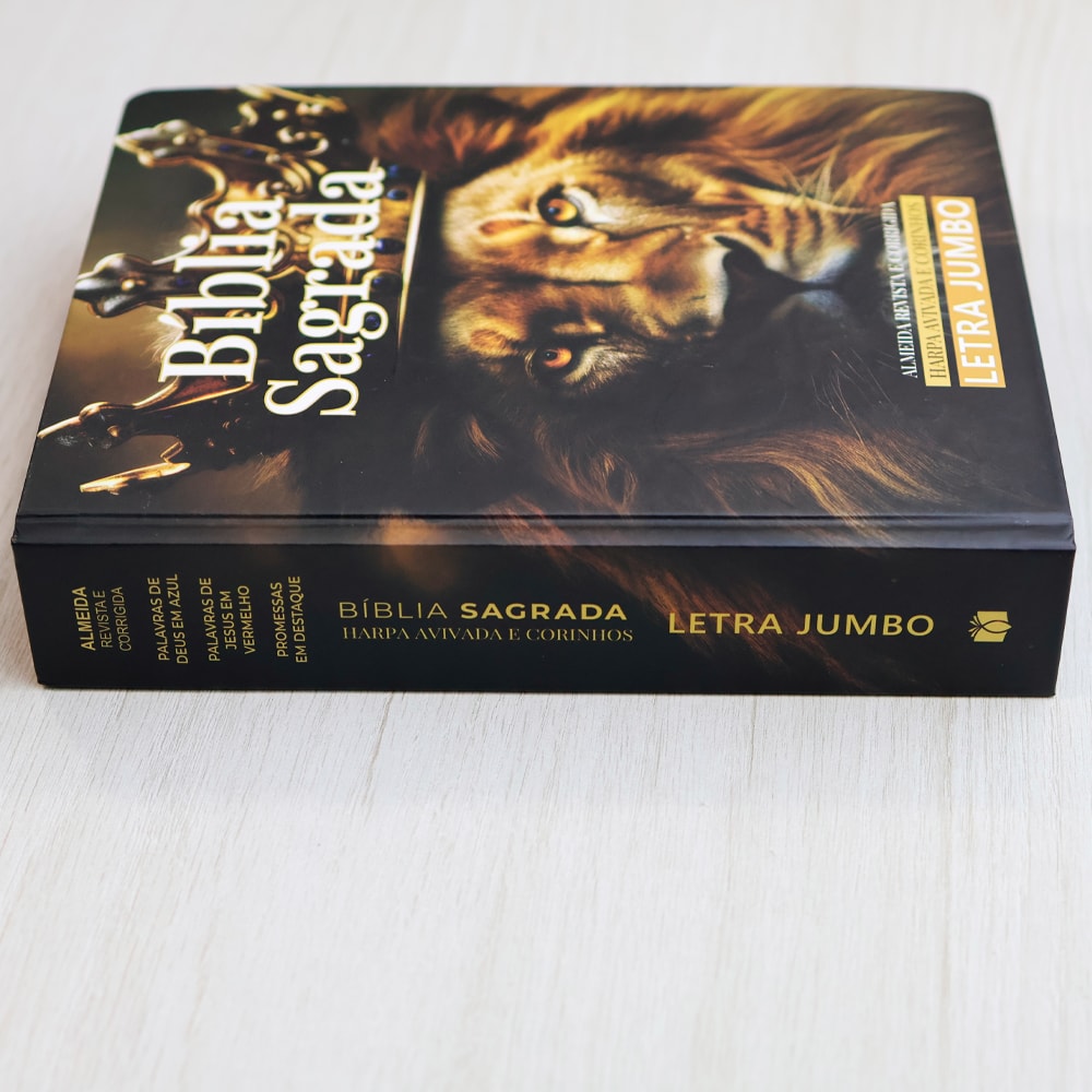 Bíblia Sagrada | ARC | Harpa Avivada e Corinhos | Jumbo | Capa Dura Leão Rei