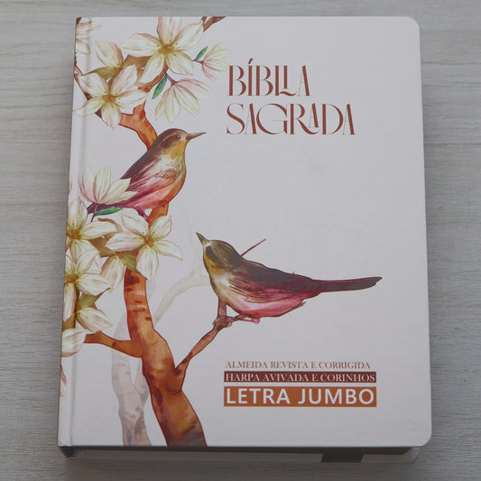 Bíblia Sagrada | ARC | Harpa Avivada e Corinhos | Jumbo | Capa Dura Pássaros