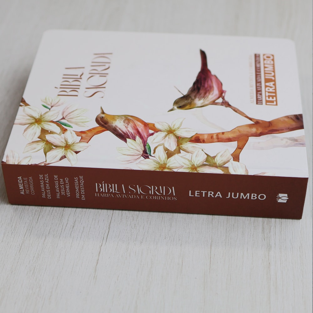 Bíblia Sagrada | ARC | Harpa Avivada e Corinhos | Jumbo | Capa Dura Pássaros