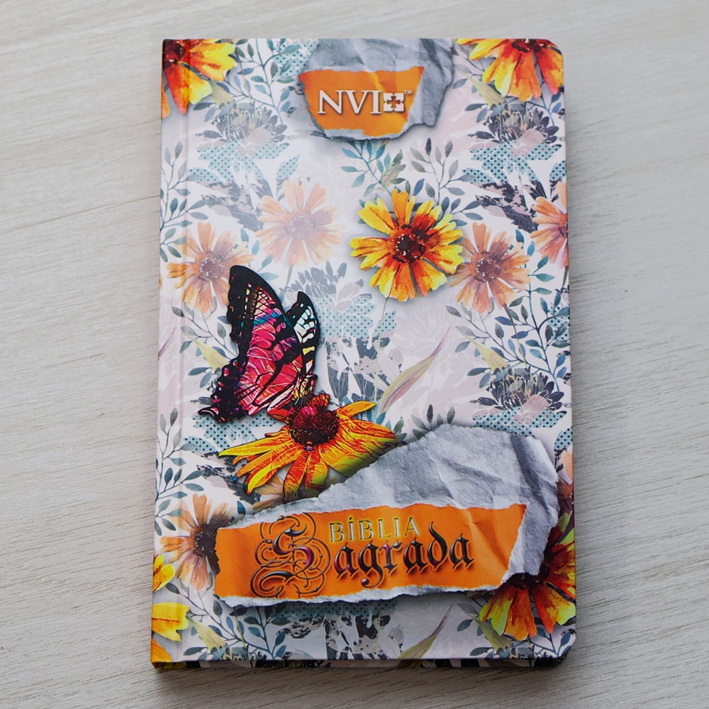 Bíblia Slim | Capa Dura | NVI | Floral Abstrato