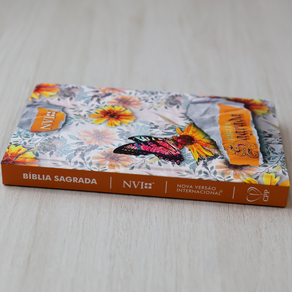 Bíblia Slim | Capa Dura | NVI | Floral Abstrato