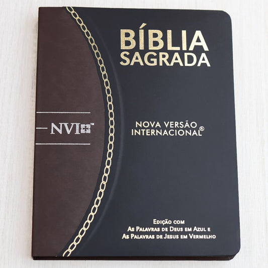 Bíblia Slim Large | NVI | Bicolor | Preto e Marrom