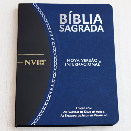 Bíblia Slim Large | NVI | Bicolor | Azul e Preto