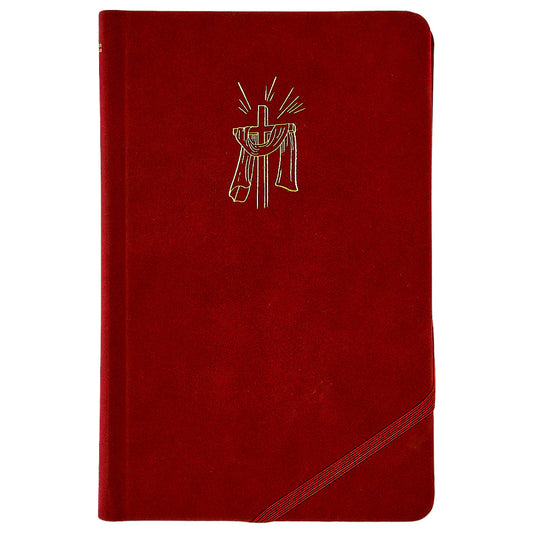 Bíblia Sagrada Slim | NVI | Luxo Tecido Cereja | Capa Dura | Com Elástico Transversal