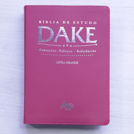 Bíblia de Estudo Dake | Capa Luxo | ACC | Letra Grande | Pink