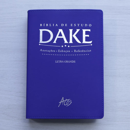 Bíblia de Estudo Dake | Capa Luxo | ACC | Letra Grande | Azul