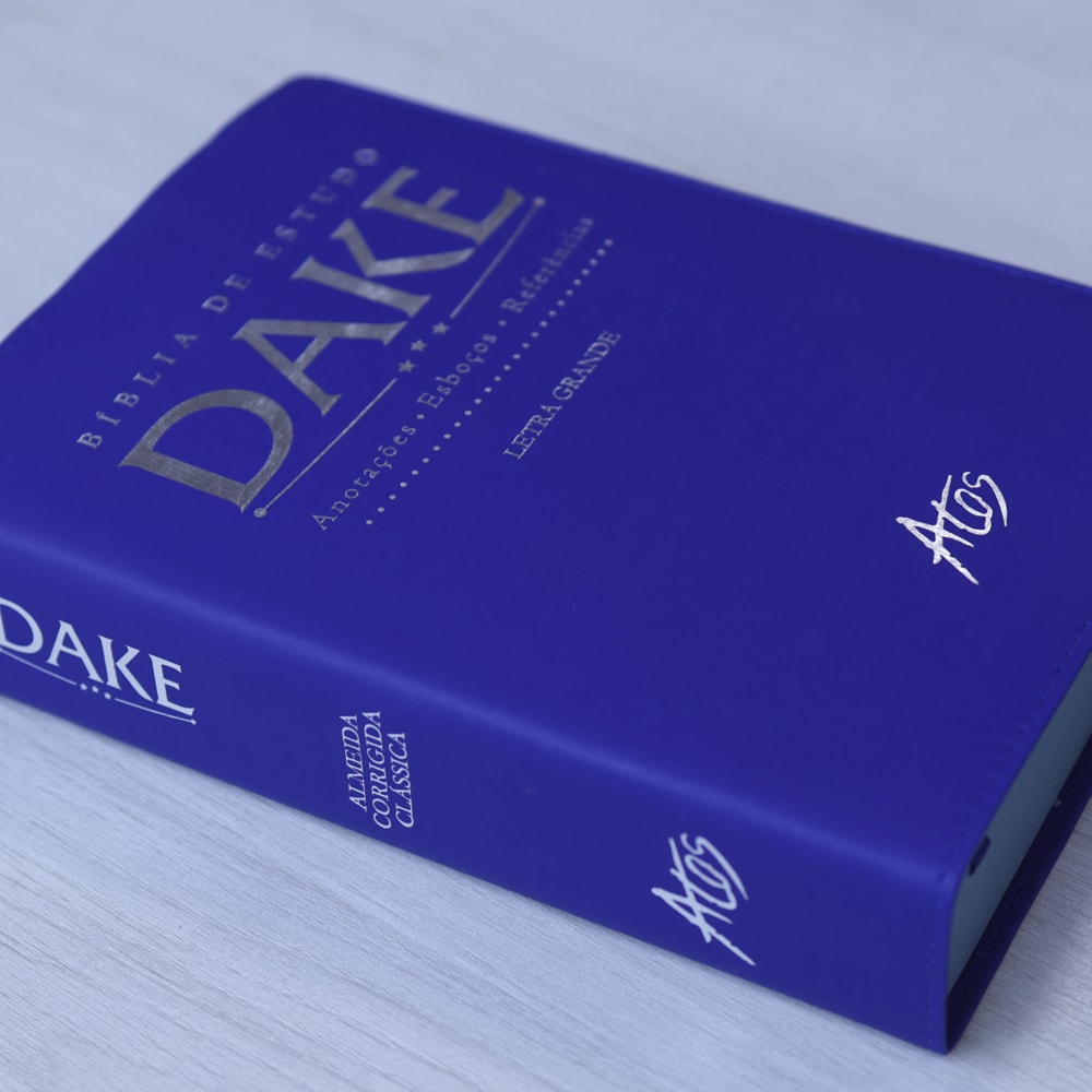 Bíblia de Estudo Dake | Capa Luxo | ACC | Letra Grande | Azul