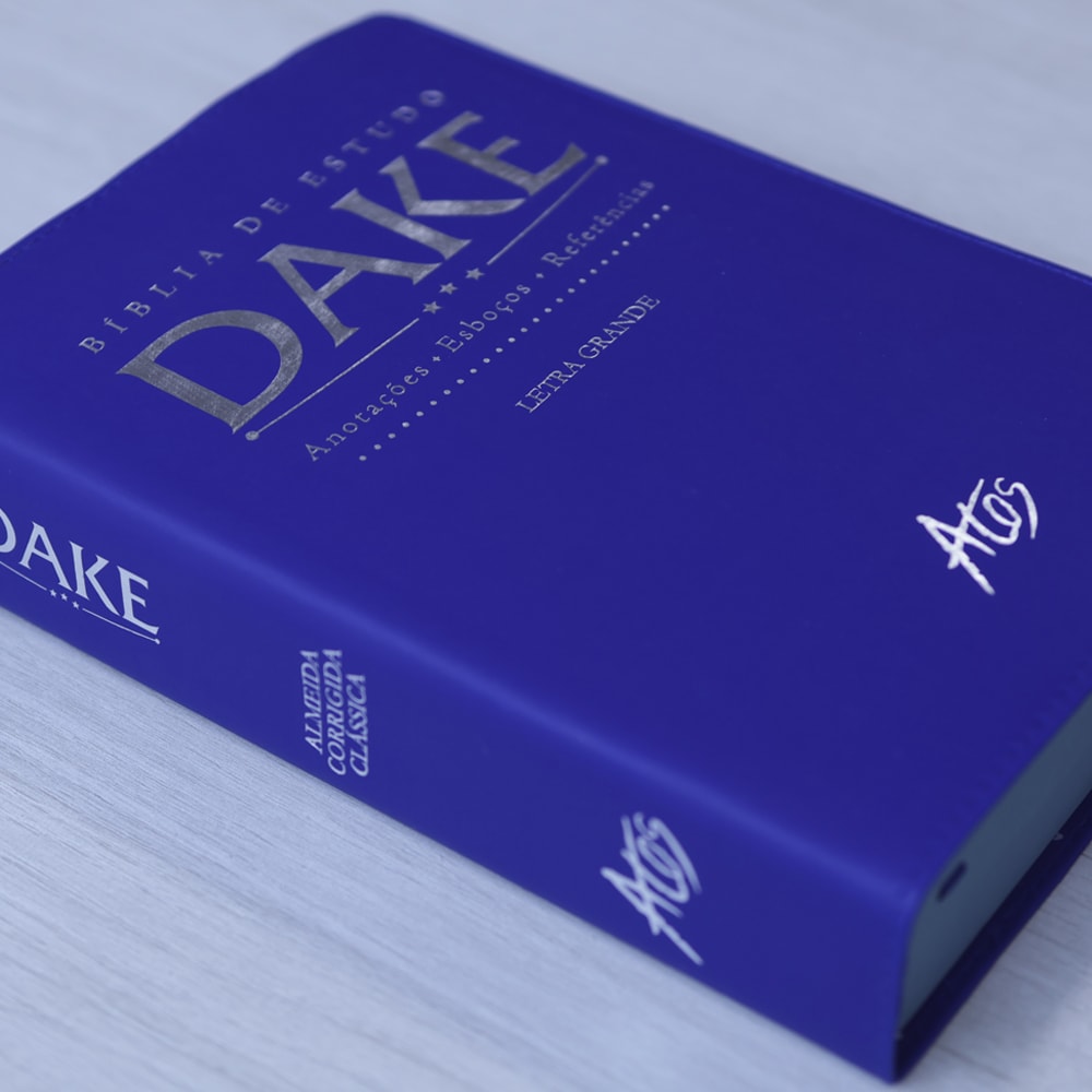 Bíblia de Estudo Dake | Capa Luxo | ACC | Letra Grande | Azul