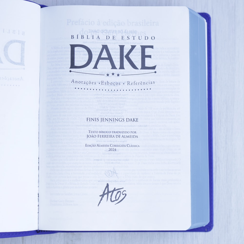 Bíblia de Estudo Dake | Capa Luxo | ACC | Letra Grande | Azul