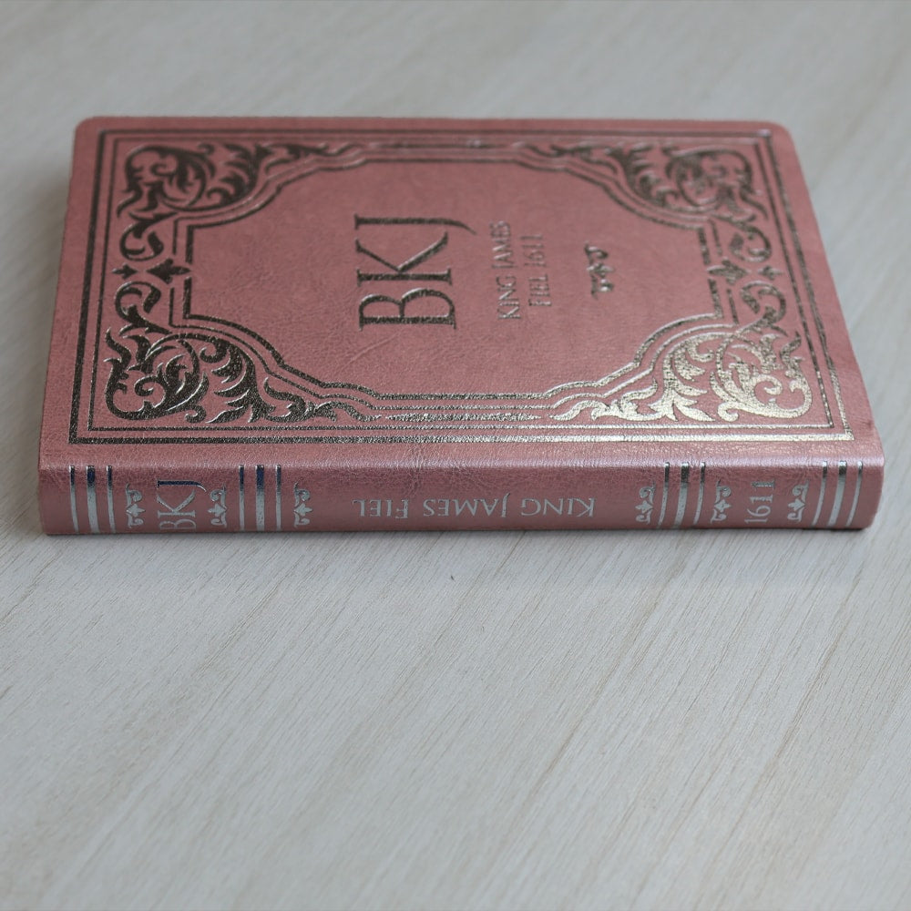 Bíblia King James Fiel 1611 | Extra Gigante | Capa Luxo Rosê