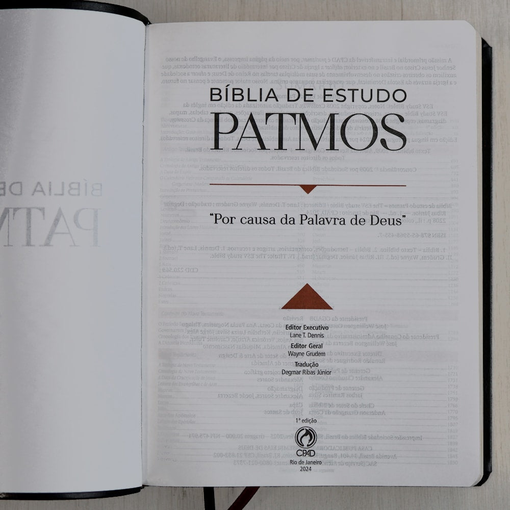 Bíblia de Estudo Patmos | ARC | Luxo Preta