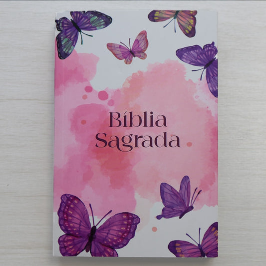 Bíblia Sagrada Borboleta Aquarela | NVI | Capa Brochura