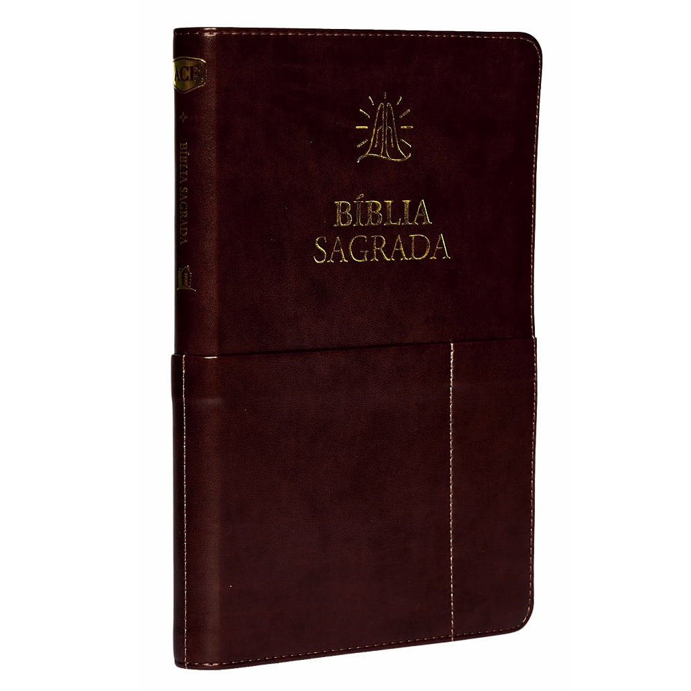 Bíblia Sagrada Slim | ACF | Luxo Marrom | Com Bolso