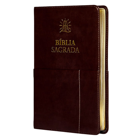 Bíblia Sagrada Slim | ACF | Luxo Marrom | Com Bolso